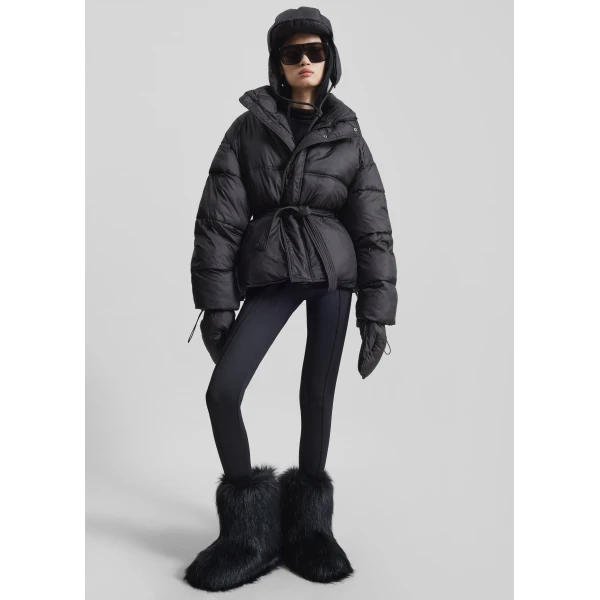 The Frankie Shop Moena Puffer Jacket & Accessories Set - Black - Oversized Minimalist Jackets in Black - Shop at Luxury Shoes 
