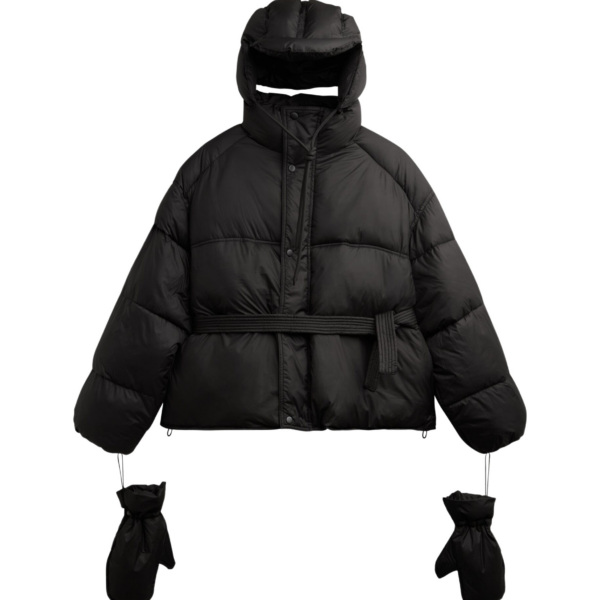 The Frankie Shop Moena Puffer Jacket & Accessories Set - Black - Oversized Minimalist Jackets in Black - Shop at Luxury Shoes 