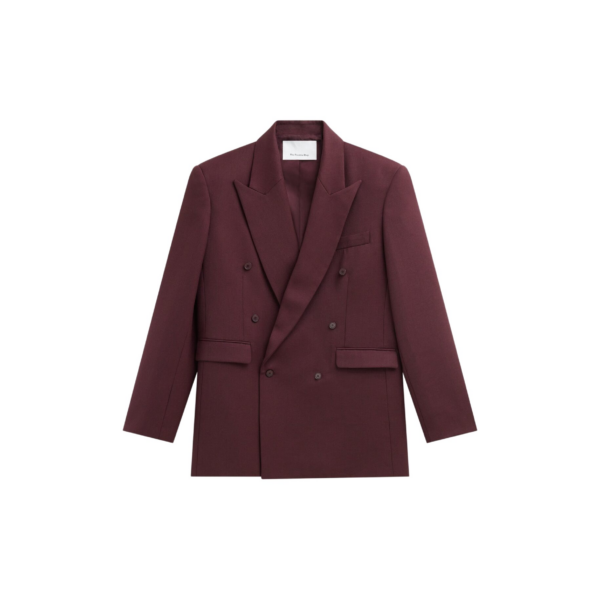 The Frankie Shop Monterey Structured Wool Blazer – Burgundy