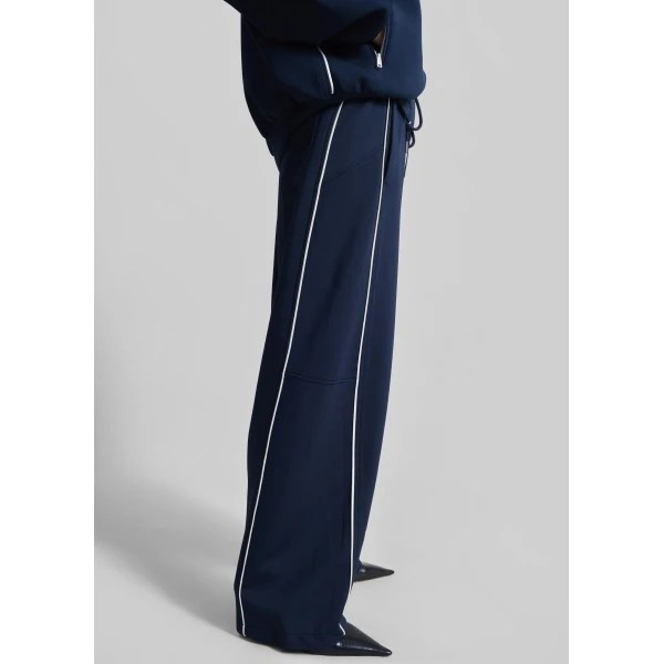 The Frankie Shop Nayen Track Pants - Navy - Oversized Minimalist Pants in Blue - Shop at Luxury Shoes 