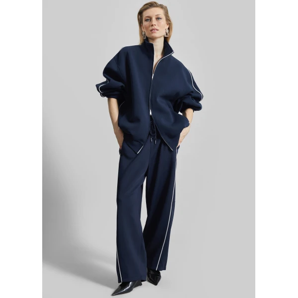 The Frankie Shop Nayen Track Pants - Navy - Oversized Minimalist Pants in Blue - Shop at Luxury Shoes 