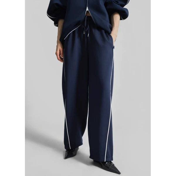 The Frankie Shop Nayen Track Pants - Navy - Oversized Minimalist Pants in Blue - Shop at Luxury Shoes 