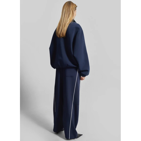 The Frankie Shop Nayen Track Pants - Navy - Oversized Minimalist Pants in Blue - Shop at Luxury Shoes 