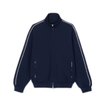 The Frankie Shop Nayen Zip-Up Jacket - Navy - Oversized Minimalist Jackets in Blue - Shop at Luxury Shoes 