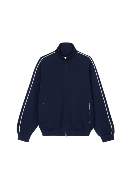 The Frankie Shop Nayen Zip-Up Jacket - Navy - Oversized Minimalist Jackets in Blue - Shop at Luxury Shoes 