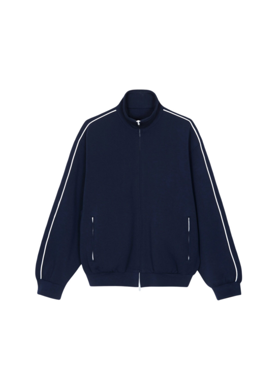 The Frankie Shop Nayen Zip-Up Jacket - Navy - Oversized Minimalist Jackets in Blue - Shop at Luxury Shoes 