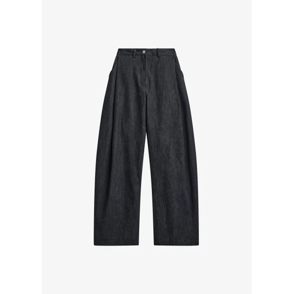 The Frankie Shop Nesna Barrel-Leg Jeans - Black - Oversized Minimalist Pants in Black - Shop at Luxury Shoes 