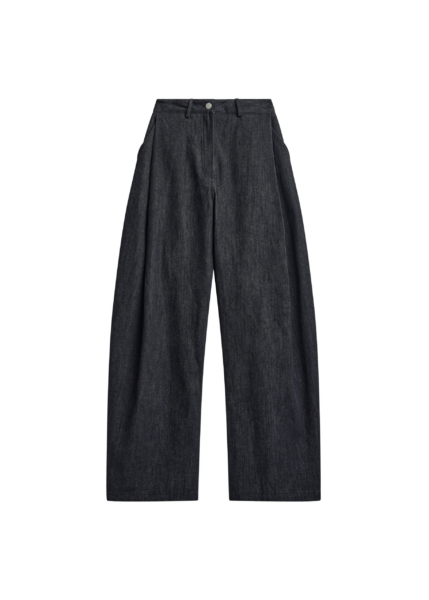 The Frankie Shop Nesna Barrel-Leg Jeans - Black - Oversized Minimalist Pants in Black - Shop at Luxury Shoes 