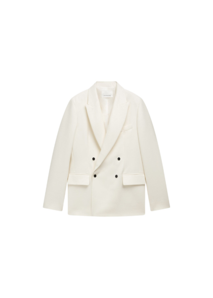 The Frankie Shop Newark Double Breasted Blazer - Ivory - Oversized Minimalist Jackets in Ivory - Shop at Luxury Shoes 