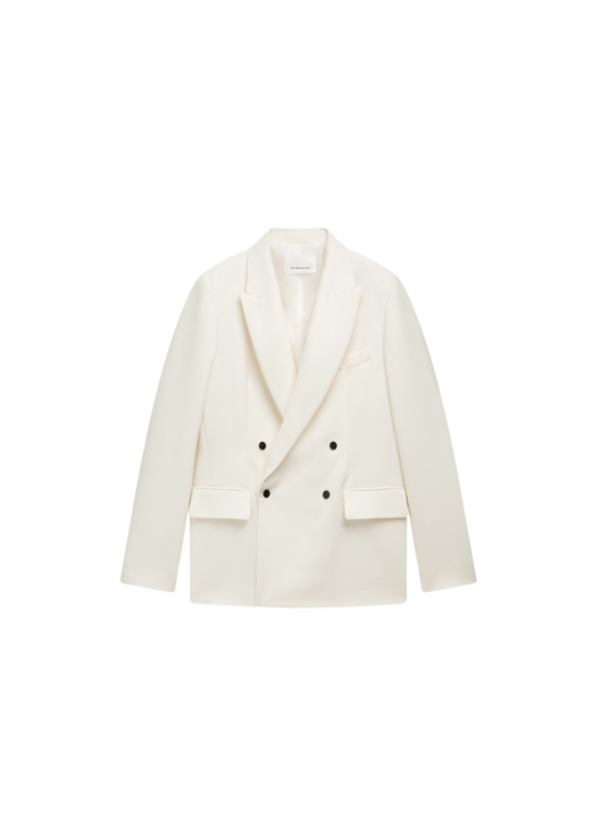 The Frankie Shop Newark Double Breasted Blazer - Ivory - Oversized Minimalist Jackets in Ivory - Shop at Luxury Shoes 