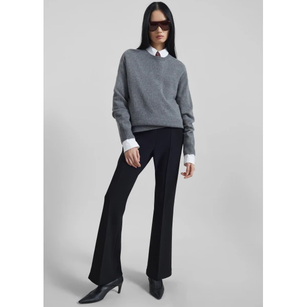 The Frankie Shop Nibelle Bootcut Pants - Black - Oversized Minimalist Pants in Black - Shop at Luxury Shoes 