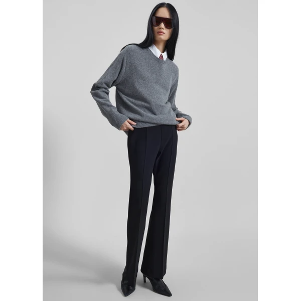 The Frankie Shop Nibelle Bootcut Pants - Black - Oversized Minimalist Pants in Black - Shop at Luxury Shoes 