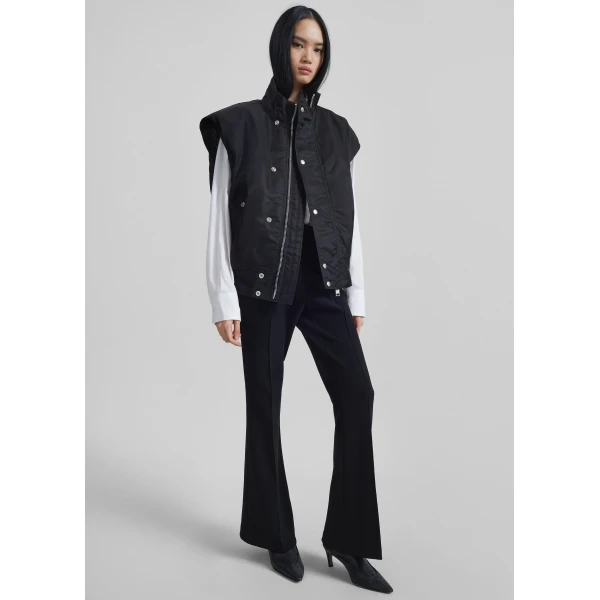 The Frankie Shop Nibelle Bootcut Pants - Black - Oversized Minimalist Pants in Black - Shop at Luxury Shoes 