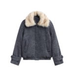 The Frankie Shop Nyborg Wool Quilted Jacket - Dark Grey - Oversized Minimalist Jackets in Grey - Shop at Luxury Shoes 