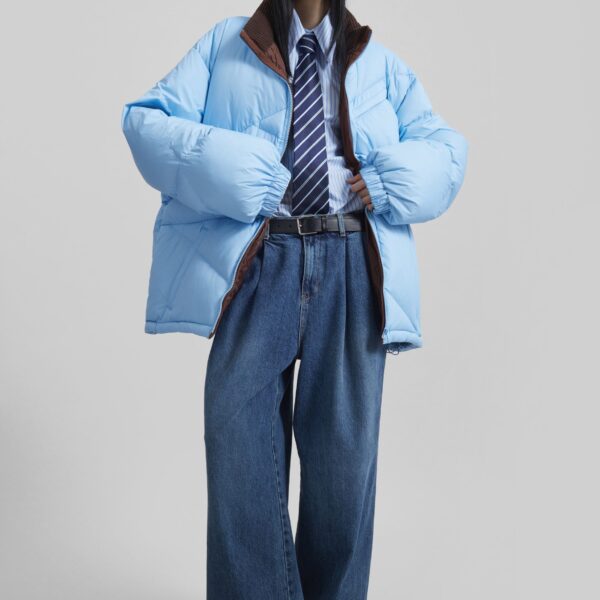 The Frankie Shop Orino Oversized Puffer Jacket – Blue, view 2