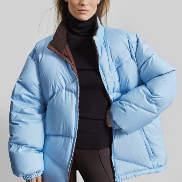 The Frankie Shop Orino Oversized Puffer Jacket – Blue, view 3