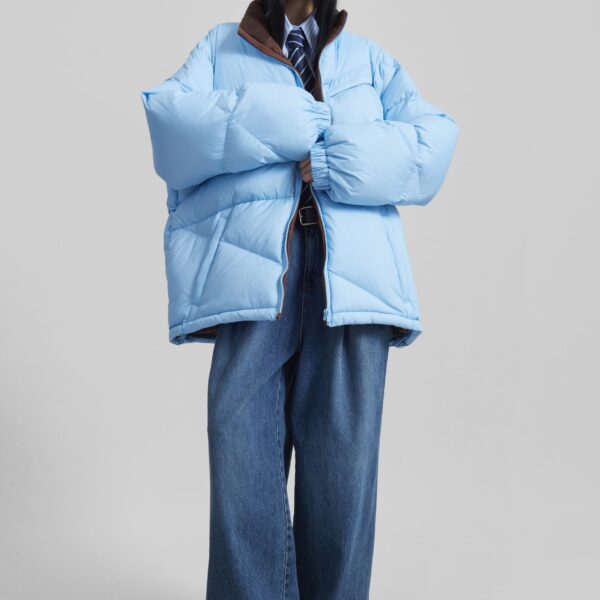 The Frankie Shop Orino Oversized Puffer Jacket – Blue, view 4