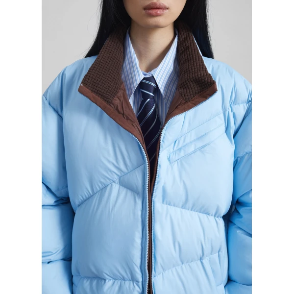 The Frankie Shop Orino Oversized Puffer Jacket - Blue - Oversized Minimalist Jackets in Blue - Shop at Luxury Shoes 