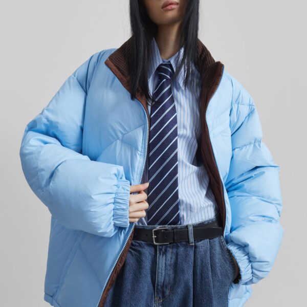 The Frankie Shop Orino Oversized Puffer Jacket – Blue, view 7