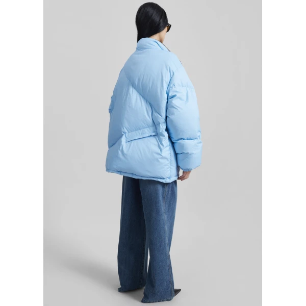 The Frankie Shop Orino Oversized Puffer Jacket - Blue - Oversized Minimalist Jackets in Blue - Shop at Luxury Shoes 