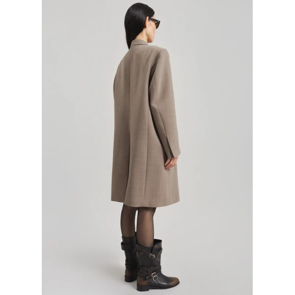 The Frankie Shop Orsta Wool Coat - Beige - Oversized Minimalist Coats in Beige - Shop at Luxury Shoes 
