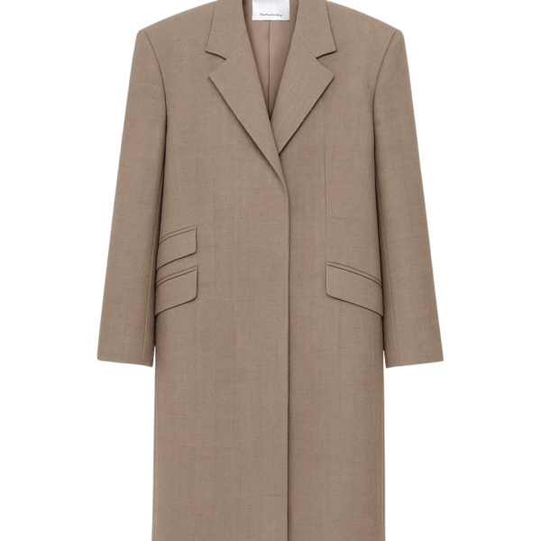 The Frankie Shop Orsta Wool Coat - Beige - Oversized Minimalist Coats in Beige - Shop at Luxury Shoes 