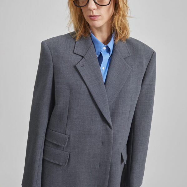 The Frankie Shop Orsta Wool Coat – Grey, view 4