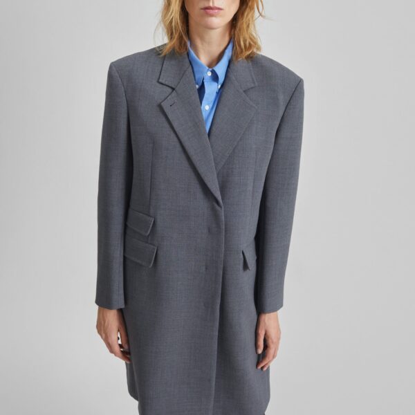 The Frankie Shop Orsta Wool Coat – Grey, view 5