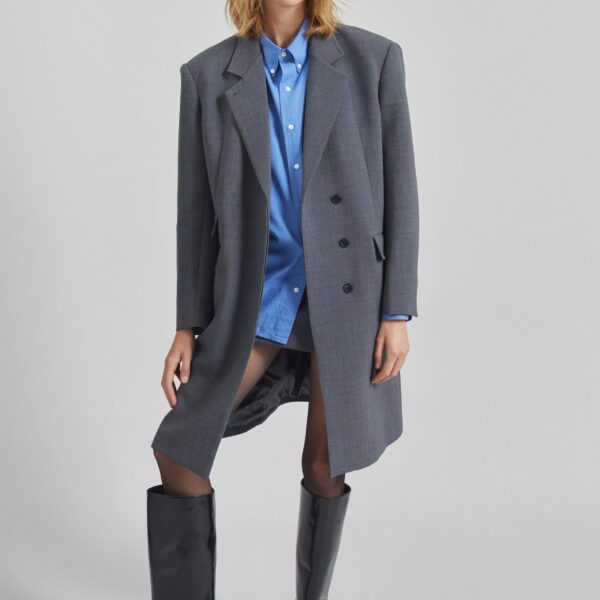 The Frankie Shop Orsta Wool Coat – Grey, view 6