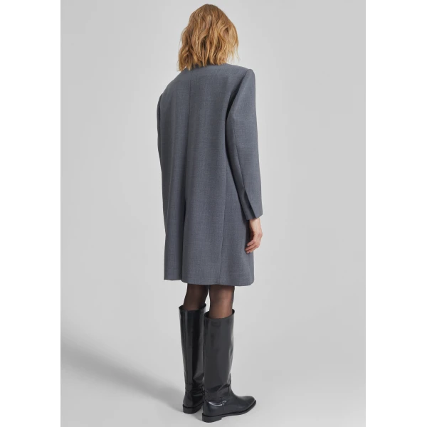 The Frankie Shop Orsta Wool Coat - Grey - Oversized Minimalist Coats in Grey - Shop at Luxury Shoes 