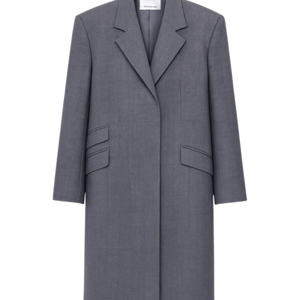 The Frankie Shop Orsta Wool Coat - Grey - Oversized Minimalist Coats in Grey - Shop at Luxury Shoes 