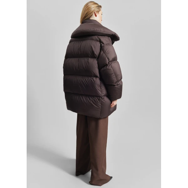 The Frankie Shop Ortler Puffer Jacket - Brown - Oversized Minimalist Jackets in Brown - Shop at Luxury Shoes 