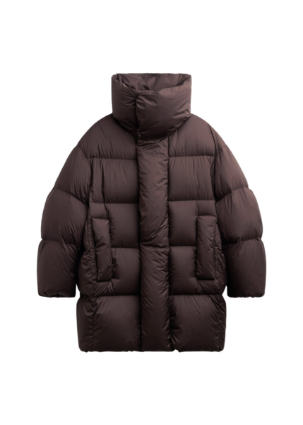 The Frankie Shop Ortler Puffer Jacket - Brown - Oversized Minimalist Jackets in Brown - Shop at Luxury Shoes 