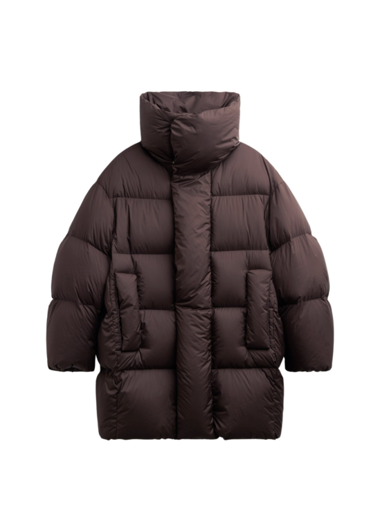 The Frankie Shop Ortler Puffer Jacket - Brown - Oversized Minimalist Jackets in Brown - Shop at Luxury Shoes 