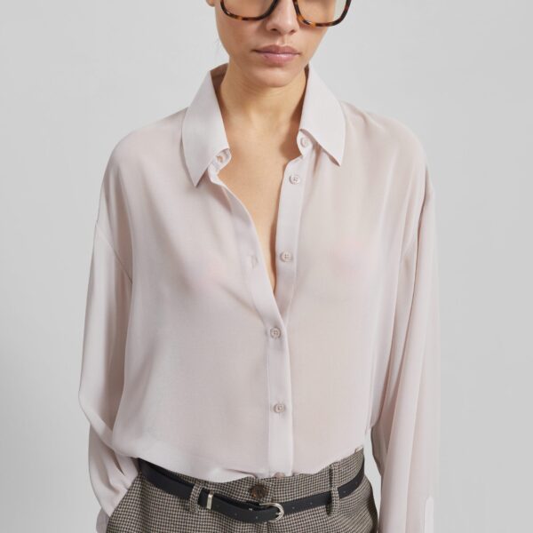 The Frankie Shop Peri Georgette Shirt – Faded Pink, view 2