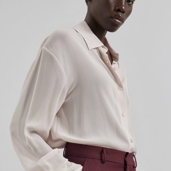 The Frankie Shop Peri Georgette Shirt – Faded Pink, view 7