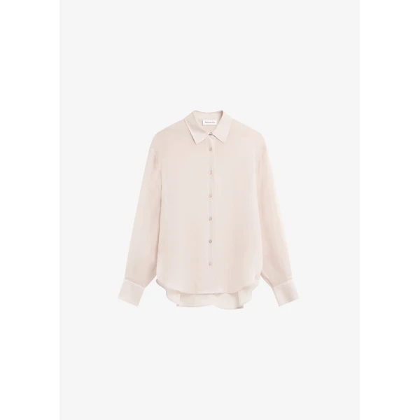 The Frankie Shop Peri Georgette Shirt - Faded Pink - Oversized Minimalist Tops in Pink - Shop at Luxury Shoes 
