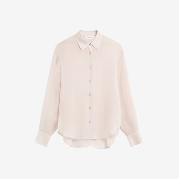 The Frankie Shop Peri Georgette Shirt – Faded Pink, view 9