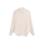 The Frankie Shop Peri Georgette Shirt - Faded Pink - Oversized Minimalist Tops in Pink - Shop at Luxury Shoes 