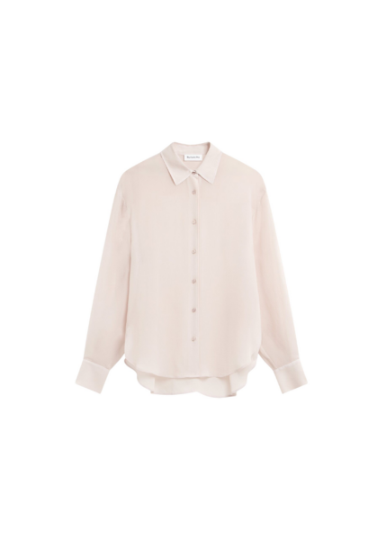 The Frankie Shop Peri Georgette Shirt - Faded Pink - Oversized Minimalist Tops in Pink - Shop at Luxury Shoes 