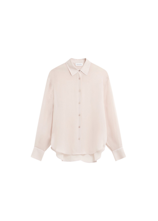 The Frankie Shop Peri Georgette Shirt - Faded Pink - Oversized Minimalist Tops in Pink - Shop at Luxury Shoes 