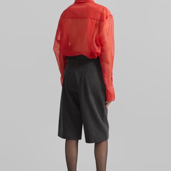 The Frankie Shop Peri Sheer Shirt – Red, view 9