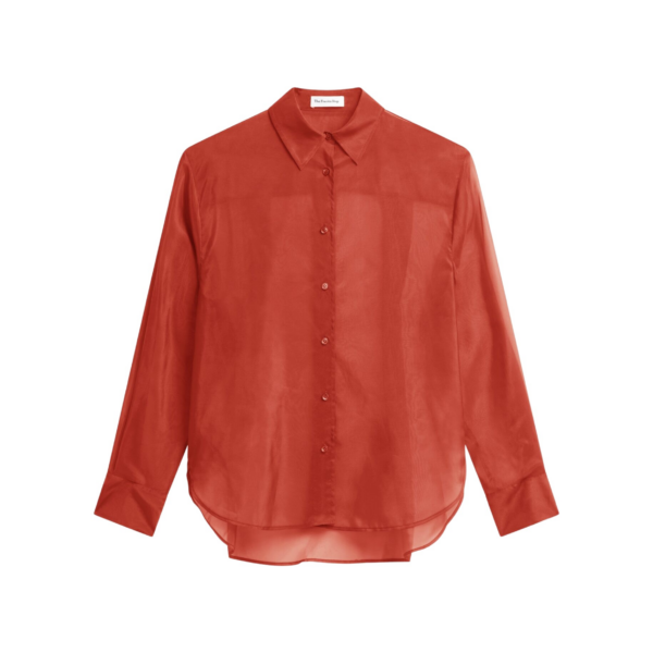 The Frankie Shop Peri Sheer Shirt – Red