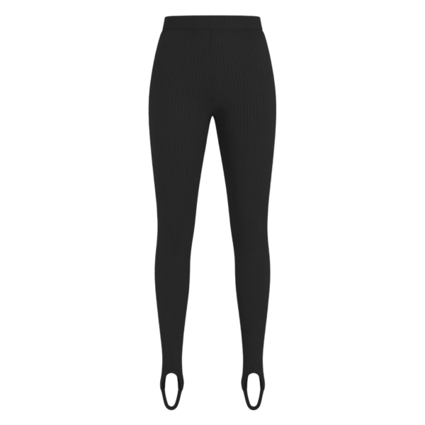 The Frankie Shop Piuma Knit Stirrup Leggings - Black - Oversized Minimalist Pants in Black - Shop at Luxury Shoes 