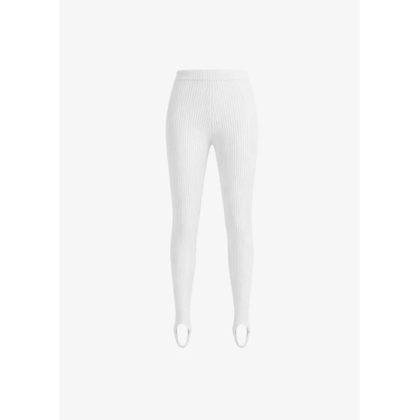 The Frankie Shop Piuma Knit Stirrup Leggings - White - Oversized Minimalist Pants in White - Shop at Luxury Shoes 