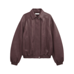 The Frankie Shop Prescott Faux Leather Jacket - Burgundy - Oversized Minimalist Jackets in Red - Shop at Luxury Shoes 