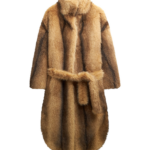 The Frankie Shop Ravello Faux Fur Robe Coat - Beige/Brown - Oversized Minimalist Coats in Brown - Shop at Luxury Shoes 