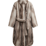 The Frankie Shop Ravello Faux Fur Robe Coat - Grey - Oversized Minimalist Coats in Grey - Shop at Luxury Shoes 