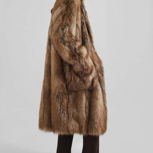 The Frankie Shop Rella Faux Fur Coat – Camel, view 2