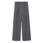 The Frankie Shop Ripley Pleated Trousers - Grey Melange - Oversized Minimalist Pants in Grey - Shop at Luxury Shoes 